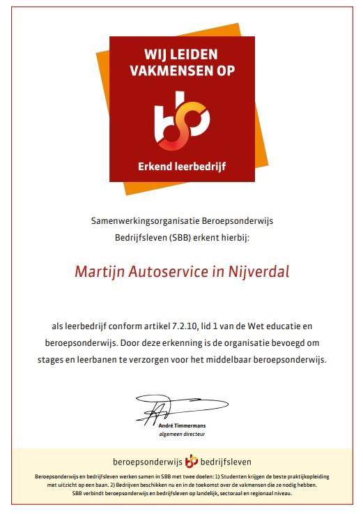 Martijn Autoservice - Erkend Leerbedrijf